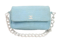 Load image into Gallery viewer, 激レア CHANEL シャネル パイル マトラッセ プラチェーン 7番台 ブルー 水色 美品 中古 53158