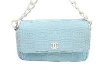 Load image into Gallery viewer, 激レア CHANEL シャネル パイル マトラッセ プラチェーン 7番台 ブルー 水色 美品 中古 53158
