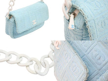 Load image into Gallery viewer, 激レア CHANEL シャネル パイル マトラッセ プラチェーン 7番台 ブルー 水色 美品 中古 53158