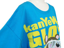 Load image into Gallery viewer, カニエウエスト 半袖Ｔシャツ グローインザダークツアーTシャツ 村上隆 熊 ブルー コットン XL 良品 中古 53186