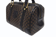 画像をギャラリービューアに読み込む, CELINE セリーヌ ハンドバッグ MC98/2 マカダム柄 PVC レザー ブラウン ブラック イタリア製 ゴールド金具 総柄 美品 中古 4b005320