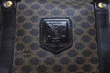 画像をギャラリービューアに読み込む, CELINE セリーヌ ハンドバッグ MC98/2 マカダム柄 PVC レザー ブラウン ブラック イタリア製 ゴールド金具 総柄 美品 中古 4b005320