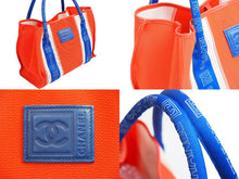 Load image into Gallery viewer, CHANEL シャネル トートバッグ ポーチ付け スポーツライン ココマーク A38203 12番台 レッド ブルー 美品 中古 53430
