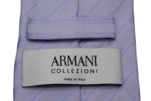 画像をギャラリービューアに読み込む, 新品未使用 ARMANI アルマーニ ネクタイ 服飾小物 紳士 ストライプ ブルー イタリア製 シルク 中古 53501