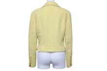 画像をギャラリービューアに読み込む, CHANEL シャネル ウールジャケット イエロー ココマークボタン P07237V05392 サイズ40 美品 中古 53596