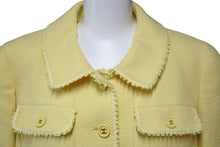 画像をギャラリービューアに読み込む, CHANEL シャネル ウールジャケット イエロー ココマークボタン P07237V05392 サイズ40 美品 中古 53596