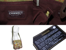 画像をギャラリービューアに読み込む, CHANEL シャネル ショルダーバッグ ココマーク エンブロイダリー グラフィティ 20番台 カーキ マルチ シルバー金具 美品 中古 53605