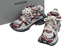 画像をギャラリービューアに読み込む, BALENCIAGA バレンシアガ スニーカー RUNNER ランナー ユーズド加工 677402 W3RB3 ホワイト レッド サイズ40 美品 中古 53697