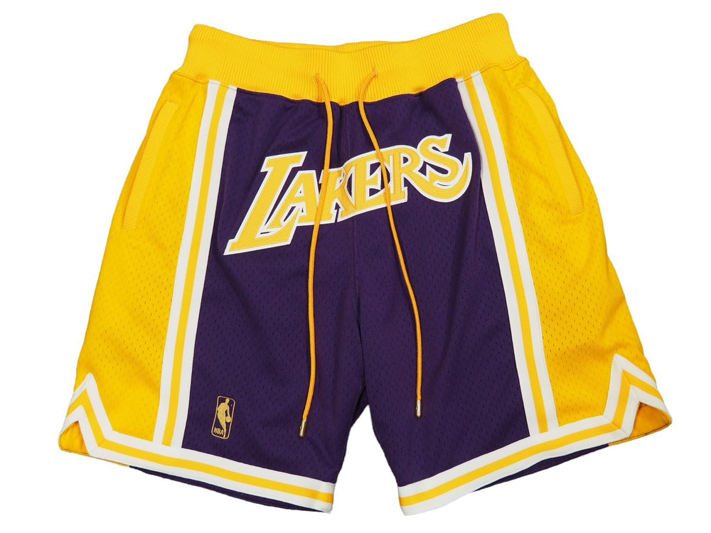 極美品 JUST DON ジャストドン レイカーズ ショートパンツ イエロー パープル NBA SHORNG18321-LAL サイズM 中古 53784