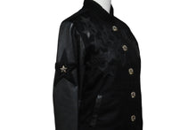 Load image into Gallery viewer, CHROME HEARTS クロムハーツ レターマン スターレザーパッチ ブルゾン ブラック カシミヤ シルク ジャケット S 美品 中古 53899