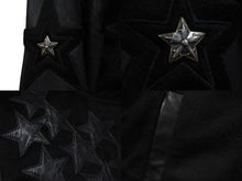 Load image into Gallery viewer, CHROME HEARTS クロムハーツ レターマン スターレザーパッチ ブルゾン ブラック カシミヤ シルク ジャケット S 美品 中古 53899