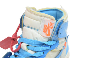 AIR JORDAN 1 X OFF-WHITE NRG オフホワイト エアジョーダン1 パウダー ノースカロライナ スニーカー AQ0818-148 美品 中古 53956