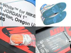 AIR JORDAN 1 X OFF-WHITE NRG オフホワイト エアジョーダン1 パウダー ノースカロライナ スニーカー AQ0818-148 美品 中古 53956