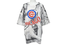 画像をギャラリービューアに読み込む, Jostens ジャスティンズ 90s シカゴカブス ヴィンテージ 半袖Ｔシャツ メジャーリーグ 総柄プリント ホワイト XL 中古 54042