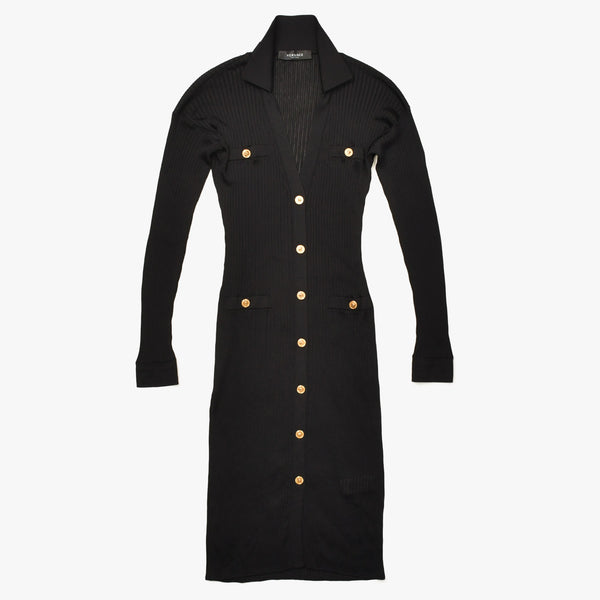 極美品 VERSACE ヴェルサーチ ワンピース メドゥーサ 1000918 サイズ40 ブラック ビスコース 中古 4a005405