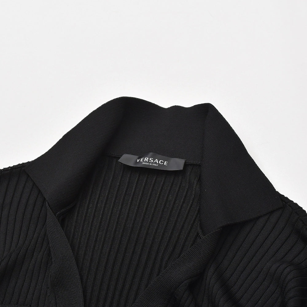 極美品 VERSACE ヴェルサーチ ワンピース メドゥーサ 1000918 サイズ40 ブラック ビスコース 中古 4a005405