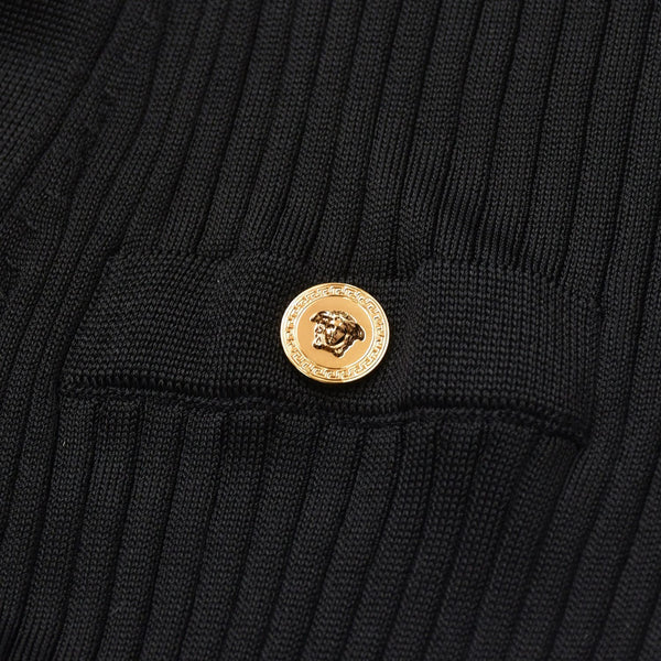 極美品 VERSACE ヴェルサーチ ワンピース メドゥーサ 1000918 サイズ40 ブラック ビスコース 中古 4a005405