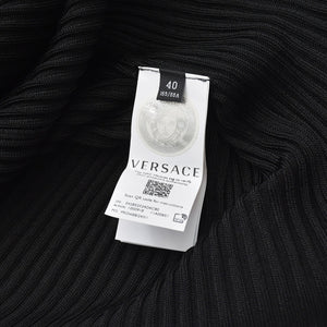 極美品 VERSACE ヴェルサーチ ワンピース メドゥーサ 1000918 サイズ40 ブラック ビスコース 中古 4a005405