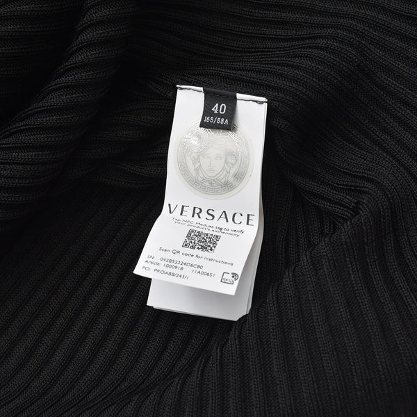 極美品 VERSACE ヴェルサーチ ワンピース メドゥーサ 1000918 サイズ40 ブラック ビスコース 中古 4a005405