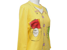 画像をギャラリービューアに読み込む, Christian Dior クリスチャンディオール グラフィック長袖Ｔシャツ 2P12155421 イエロー マルチ サイズ40 美品 中古 54072