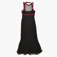 Load the image into the gallery viewer. 極美品 CHANEL シャネル レース ドレス 黒 Black ブラック Pink ピンク ココマーク ボタン ショール シルク サイズ38 中古 4a005414