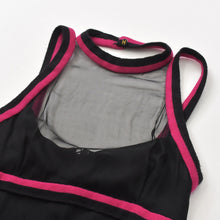Load the image into the gallery viewer. 極美品 CHANEL シャネル レース ドレス 黒 Black ブラック Pink ピンク ココマーク ボタン ショール シルク サイズ38 中古 4a005414