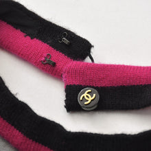 Load the image into the gallery viewer. 極美品 CHANEL シャネル レース ドレス 黒 Black ブラック Pink ピンク ココマーク ボタン ショール シルク サイズ38 中古 4a005414