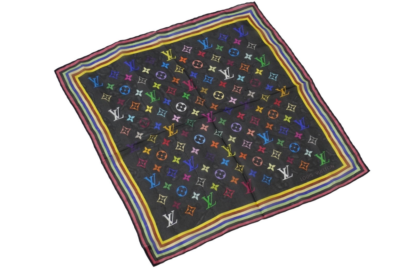 【美品】LOUIS VUITTON ルイヴィトン マルチカラー スカーフ ルイ ヴィトン マルチカラースカーフ
