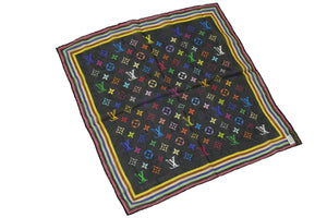 LOUIS VUITTON ルイヴィトン スカーフ 村上隆 ブラック マルチカラー