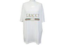 画像をギャラリービューアに読み込む, GUCCI グッチ 半袖Ｔシャツ ロゴ ウォッシュドオーバーサイズ Tシャツ ホワイト コットン M 440103 X3F05 美品 中古 54205