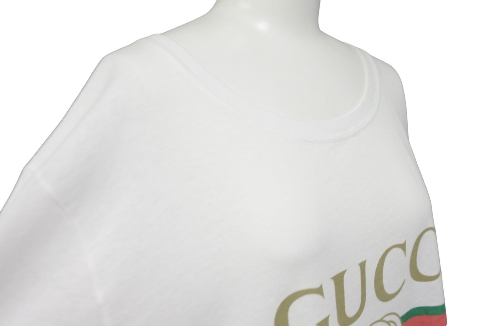 GUCCI グッチ 半袖Ｔシャツ ロゴ ウォッシュドオーバーサイズ Tシャツ ホワイト コットン M 440103 X3F05 美品 中古 54205  – Casanova Vintage