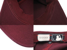 画像をギャラリービューアに読み込む, GUCCI グッチ NY YANKEES ニューヨークヤンキース キャップ 538565 ベースボールキャップバタフライ ワインレッド 良品 中古 54229