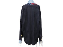 画像をギャラリービューアに読み込む, GREG LAUREN グレッグローレン 再構築 ペンシルストライプ ジャケット マルチカラー パッチ 916983 サイズ3 中古 54251