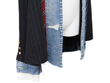 画像をギャラリービューアに読み込む, GREG LAUREN グレッグローレン 再構築 ペンシルストライプ ジャケット マルチカラー パッチ 916983 サイズ3 中古 54251