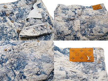 Load image into Gallery viewer, 新品同様 LOUIS VUITTON ルイヴィトン カーペンターデニムショートパンツ BORO 刺繍 ダメージ加工 1AAGTE サイズ33 中古 54269