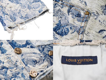 Load image into Gallery viewer, 新品同様 LOUIS VUITTON ルイヴィトン カーペンターデニムショートパンツ BORO 刺繍 ダメージ加工 1AAGTE サイズ33 中古 54269