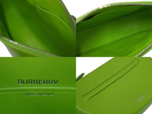 BURBERRY バーバリー チェーンショルダーバッグ Burberry THE OLYMPIA レザー グリーン シルバー金具 レディース 美品 中古 54292