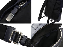 Load image into Gallery viewer, Dior ディオール リュックサック バックパック 03-BO-O175 レザー ナイロン ネイビー ブラック シルバー金具 美品 中古 54319