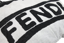 画像をギャラリービューアに読み込む, FENDI フェンディ 2WAY BEACH TOWEL BAG FXH016 ビーチタオル バッグ FXH016 ブラック ホワイト コットン 美品 中古 54383