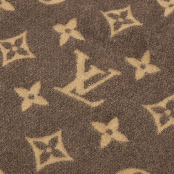 新品同様 LOUIS VUITTON ルイヴィトン プレッド ネオ モノグラム ブランケット M70439 ウール カシミヤ ブラウン ベージュ 中古 4a005447