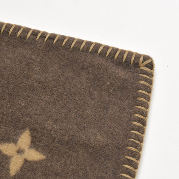 新品同様 LOUIS VUITTON ルイヴィトン プレッド ネオ モノグラム ブランケット M70439 ウール カシミヤ ブラウン ベージュ 中古 4a005447