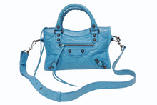 画像をギャラリービューアに読み込む, BALENCIAGA バレンシアガ ルシティ ショルダーバッグ ハンドバッグ 2way 8063952ABEK2910 レザー ブルー 美品 中古 4b005449