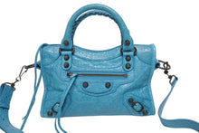画像をギャラリービューアに読み込む, BALENCIAGA バレンシアガ ルシティ ショルダーバッグ ハンドバッグ 2way 8063952ABEK2910 レザー ブルー 美品 中古 4b005449