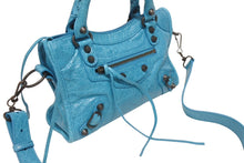 画像をギャラリービューアに読み込む, BALENCIAGA バレンシアガ ルシティ ショルダーバッグ ハンドバッグ 2way 8063952ABEK2910 レザー ブルー 美品 中古 4b005449