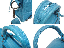 画像をギャラリービューアに読み込む, BALENCIAGA バレンシアガ ルシティ ショルダーバッグ ハンドバッグ 2way 8063952ABEK2910 レザー ブルー 美品 中古 4b005449