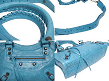 画像をギャラリービューアに読み込む, BALENCIAGA バレンシアガ ルシティ ショルダーバッグ ハンドバッグ 2way 8063952ABEK2910 レザー ブルー 美品 中古 4b005449