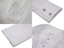 画像をギャラリービューアに読み込む, 新品未使用 CHROME HEARTS クロムハーツ 長袖シャツ MAHAL KITA SHIRT マハルキタシャツ レザーパッチ クロスボール サイズXS 54498