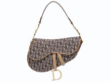 Load image into Gallery viewer, 極美品 Christian Dior クリスチャンディオール ハンドバッグ トロッター柄 サドルバッグ キャンバス レザー ブラウン 中古 4b005450
