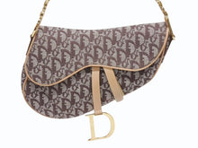 Load image into Gallery viewer, 極美品 Christian Dior クリスチャンディオール ハンドバッグ トロッター柄 サドルバッグ キャンバス レザー ブラウン 中古 4b005450