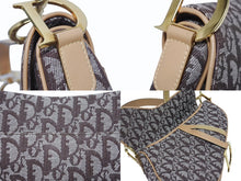 Load image into Gallery viewer, 極美品 Christian Dior クリスチャンディオール ハンドバッグ トロッター柄 サドルバッグ キャンバス レザー ブラウン 中古 4b005450